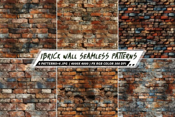 Brick Wall 6 Seamless Patterns