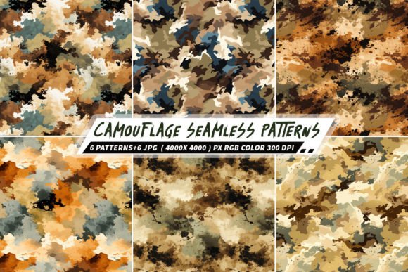 Camouflage Seamless Patterns for Modern Design