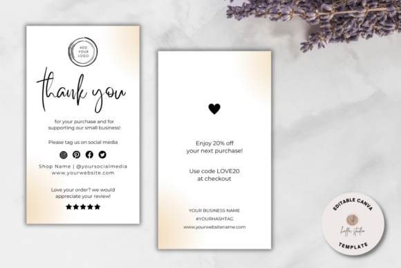 Canva Customer Thank You Card Template