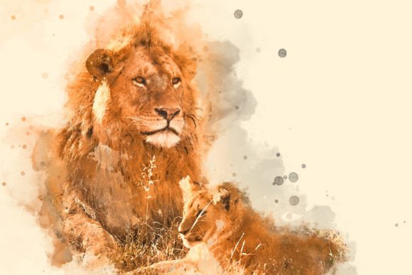 Lions Printable Graphics Pack 10