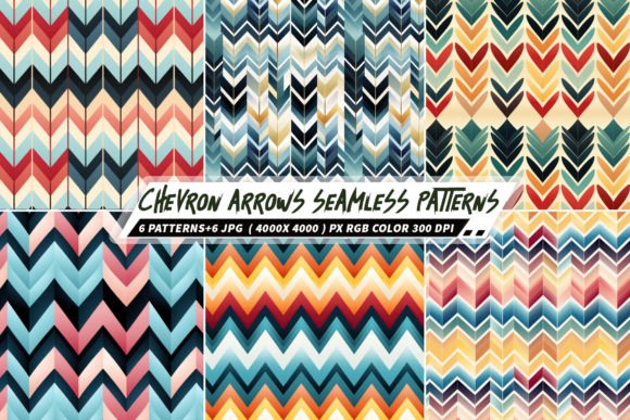 Modern Chevron Arrows Seamless Patterns