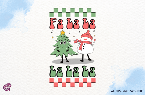 Retro Christmas SVG Fa La La La La La