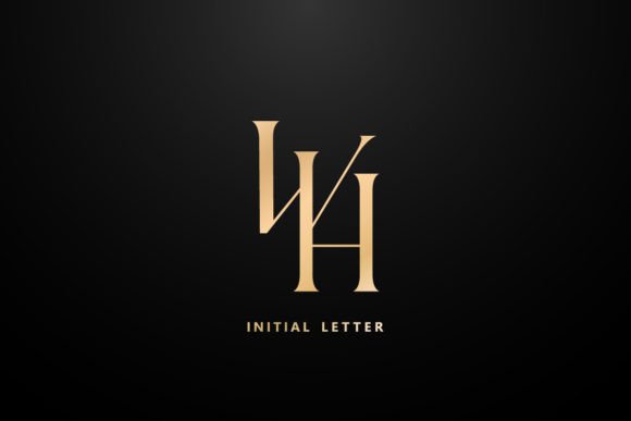 WH Monogram Letter Company Logo Elements
